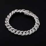 Little White Gold Cuban Link Bracelet 8,5mm