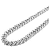 10mm Iced Out White Gold Cuban Link Chain
