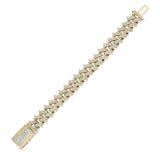 14mm Iced Out Gold Spike Cuban Link Bracelet