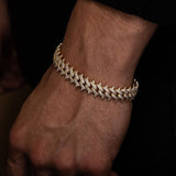 14mm Iced Out Gold Spike Cuban Link Bracelet