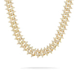 Iced Out Gold Spike Cuban Link Chain 14mm