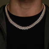 14mm Iced Out Gold Spike Cuban Link Chain