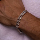 14mm Iced Out Two Tone Spike Cuban Link Bracelet