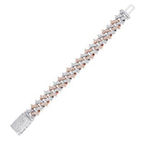 14mm Iced Out Two Tone Spike Cuban Link Bracelet