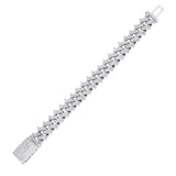 14mm Iced Out White Gold Spike Cuban Link Bracelet