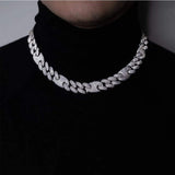 16mm Iced Out White Gold Cuban Gucci Link Chain