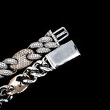 16mm Iced Out White Gold Two-Tone Cuban Gucci Link Bracelet