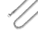 3mm White Gold Rope Chain