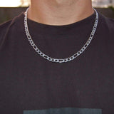 4mm White Gold Figaro Chain