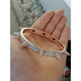 7mm Iced Out Rose Gold Spike Bracelet