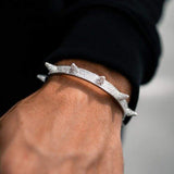 7mm Iced Out White Gold Spike Bracelet