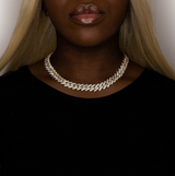 Iced Out Gold Diamond Prong Cuban Link Chain 14mm