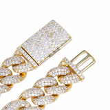 Iced Out Gold Gucci Cuban Bracelet 16mm