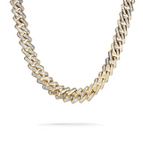 Iced Out Gold Baguette Cuban link prong Chain 14mm