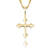 Gold Cubic Cross Pendant Iced Out