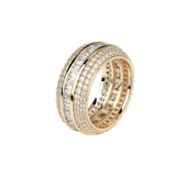 Iced Out Gold 1 Layer Baguette Ring