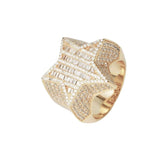 Iced Out Gold Baguette Star Ring