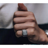 Iced Out Gold Square Cubic Ring