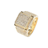 Iced Out Gold Square Micro Pave Ring