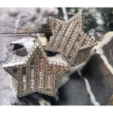 Iced Out White Gold Baguette Star Ring