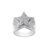 Iced Out White Gold Double Stars Ring