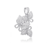 White Gold Butterfly Cubis Pendant Iced Out