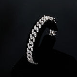 Iced Out White Gold Cuban Link Bracelet 8mm