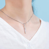 White Gold Knife Pendant Iced Out