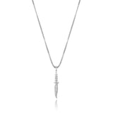 White Gold Knife Pendant Iced Out