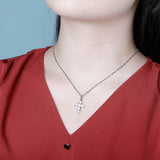 White Gold Small Cross Pendant Iced Out