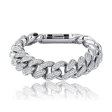Iced Out White Gold Cuban Link Bracelet 16mm