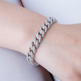 Little White Gold Cuban Link Bracelet 8,5mm