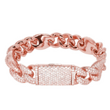 Iced Out Rose Cuban Gucci Link Bracelet 16mm