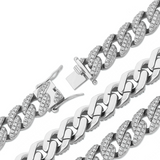 Little White Gold Cuban Link Bracelet 8,5mm